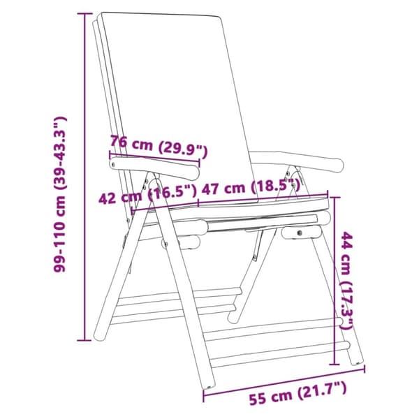 vidaXL foldbare bistrostole 6 stk. med cremefarvede hynder bambus