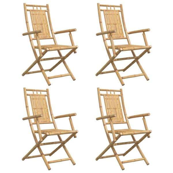 vidaXL foldbare havestole 4 stk. 53x66x99 cm bambus