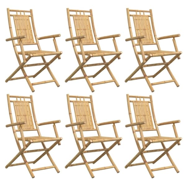 vidaXL Hopfällbara trädgårdsstolar 6 st 53x66x99 cm bambu
