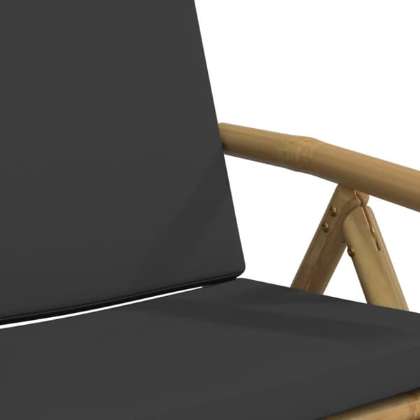 vidaXL foldbare bistrostole 4 stk. med mørkegrå hynder bambus