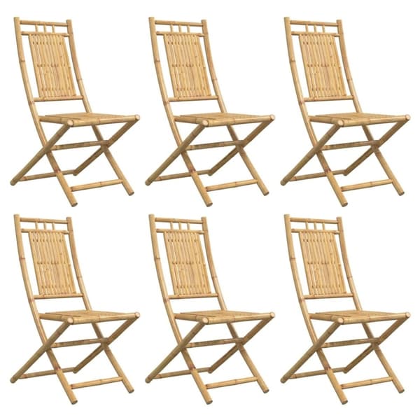 vidaXL Sammenleggbare hagestoler 6 stk 46x66x99 cm bambus