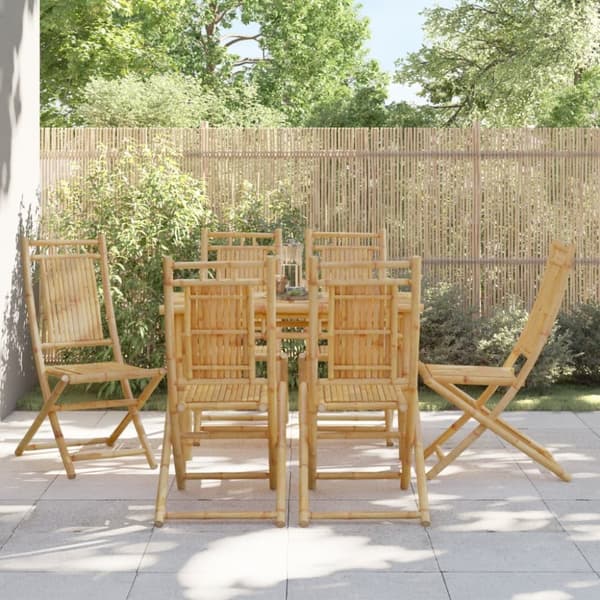 vidaXL Taitettavat puutarhatuolit 6 kpl 46x66x99 cm bambu