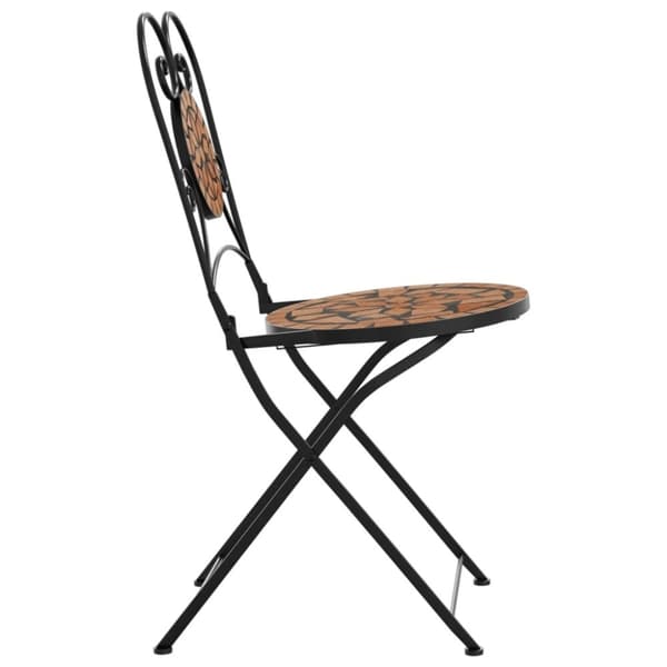 vidaXL bistrostole 2 stk. foldbar keramik terrakottafarvet