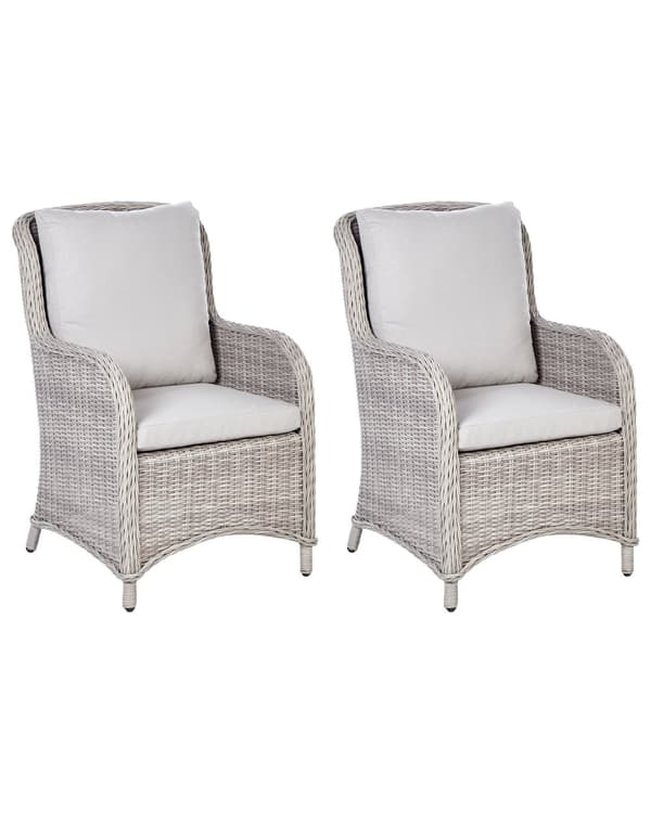Sett med 2 Hagestoler Beige Lyst Akasietre Foldbar Utendørs Terrasse