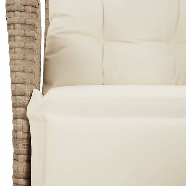 vidaXL havestole 2 stk. med lænefunktion og fodstøtte polyrattan beige