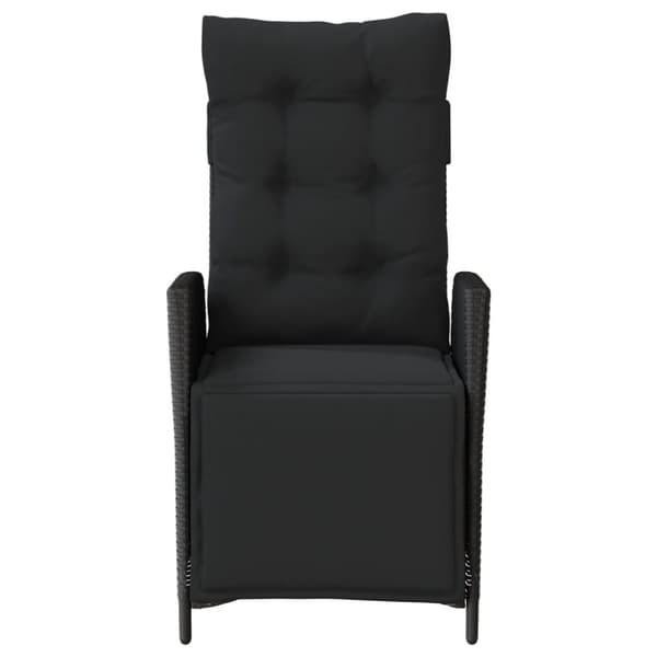 vidaXL havestole 2 stk. med lænefunktion og fodstøtte polyrattan sort