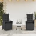 Miniatyrbillede 11 af 11: vidaXL havestole 2 stk. med lænefunktion og fodstøtte polyrattan sort