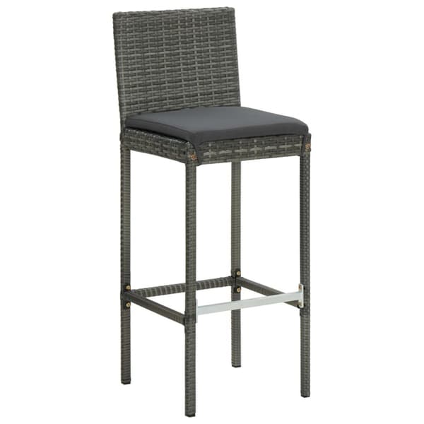 vidaXL barstole til haven med hynder 2 stk. polyrattan grå - Havestole
