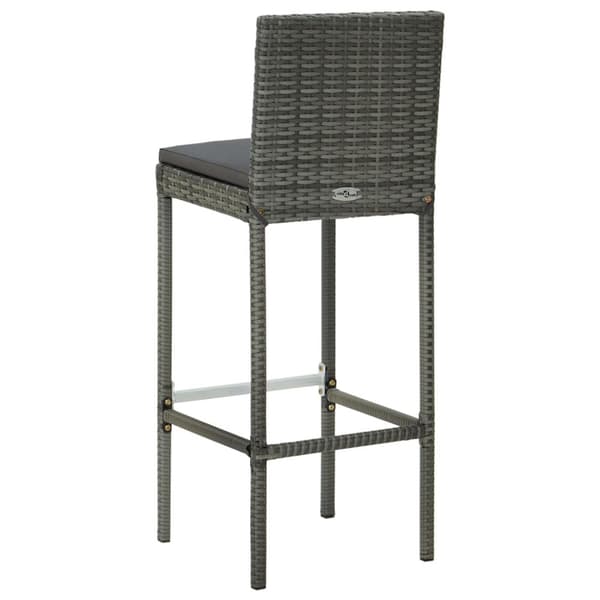 vidaXL barstole til haven med hynder 2 stk. polyrattan grå - Havestole