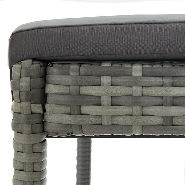 vidaXL barstole til haven med hynder 2 stk. polyrattan grå - Havestole