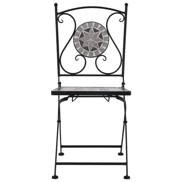 vidaXL bistrostole 2 stk. med mosaikdesign grå -  Havestole