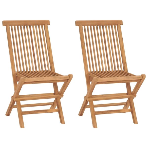 vidaXL foldbare havestole 2 stk. massivt teaktræ - Havestole
