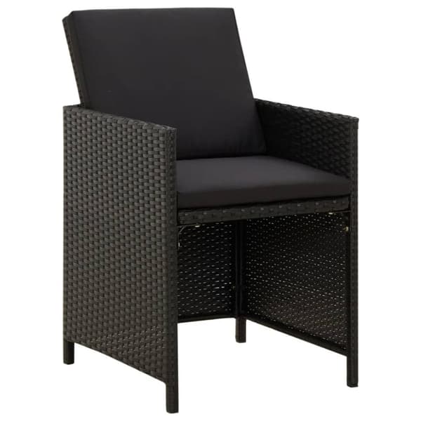vidaXL havestole med hynder 4 stk. polyrattan sort -  Havestole