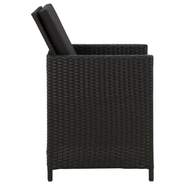 vidaXL havestole med hynder 4 stk. polyrattan sort - Havestole