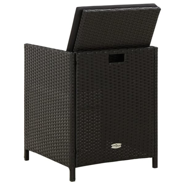 vidaXL havestole med hynder 4 stk. polyrattan sort - Havestole