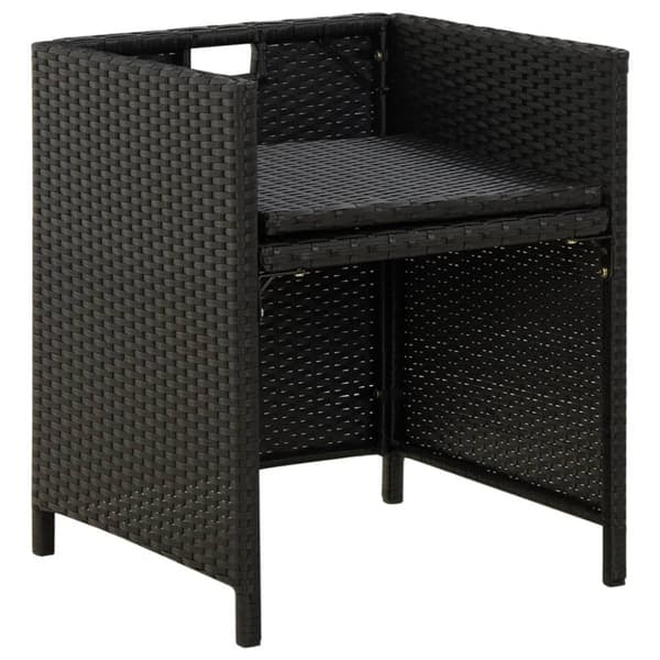 vidaXL havestole med hynder 4 stk. polyrattan sort -  Havestole