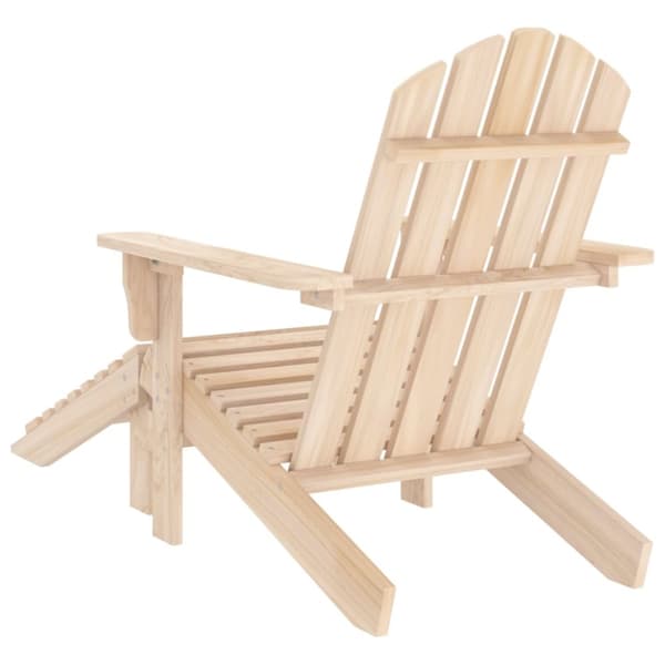 vidaXL Adirondackstol med fotpall massivt granträ - Utestolar