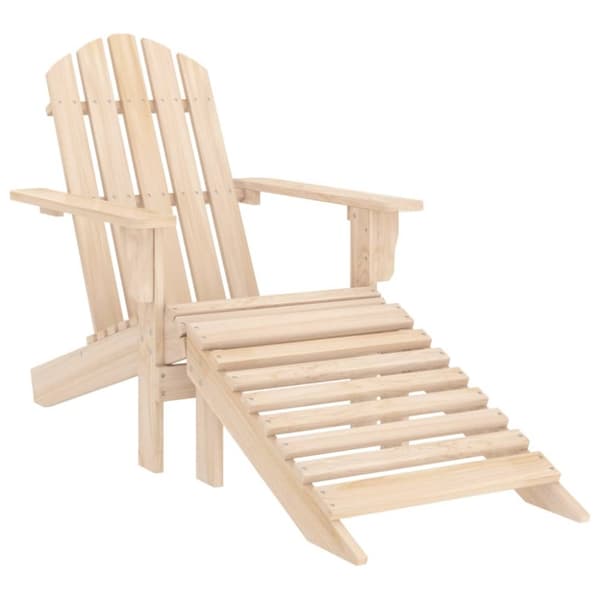 vidaXL Adirondackstol med fotpall massivt granträ - Utestolar