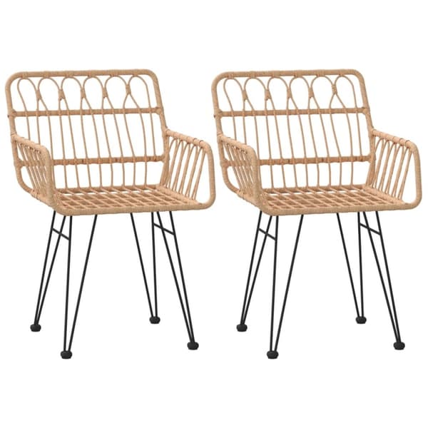 vidaXL havestole 2 stk. med armlæn 56x64x80 cm polyrattan - Havestole