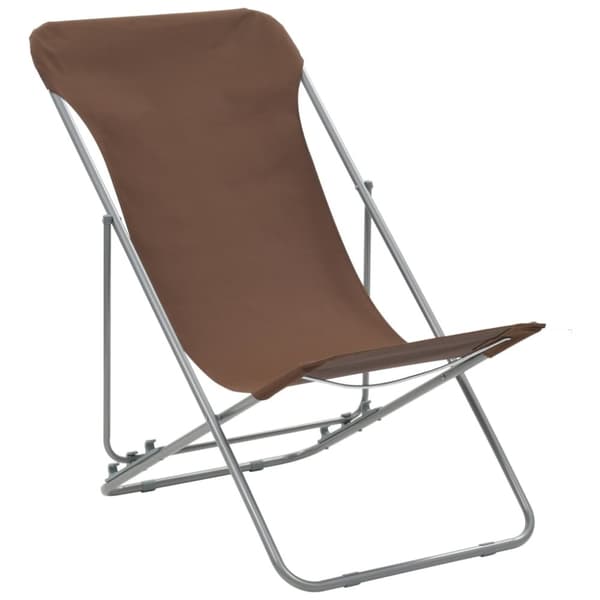vidaXL foldbare strandstole 2 stk. stål og oxfordstof brun -  Havestole