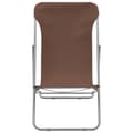Miniatyrbillede 4 af 11: vidaXL foldbare strandstole 2 stk. stål og oxfordstof brun -  Havestole