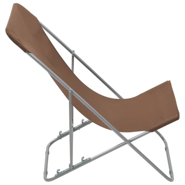 vidaXL foldbare strandstole 2 stk. stål og oxfordstof brun -  Havestole