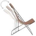 Miniatyrbillede 6 af 11: vidaXL foldbare strandstole 2 stk. stål og oxfordstof brun -  Havestole