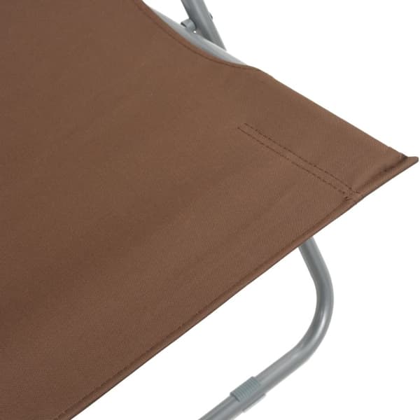vidaXL foldbare strandstole 2 stk. stål og oxfordstof brun -  Havestole