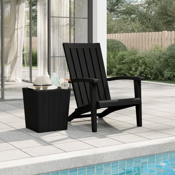 vidaXL Adirondack-havestol polypropylen sort - Havestole