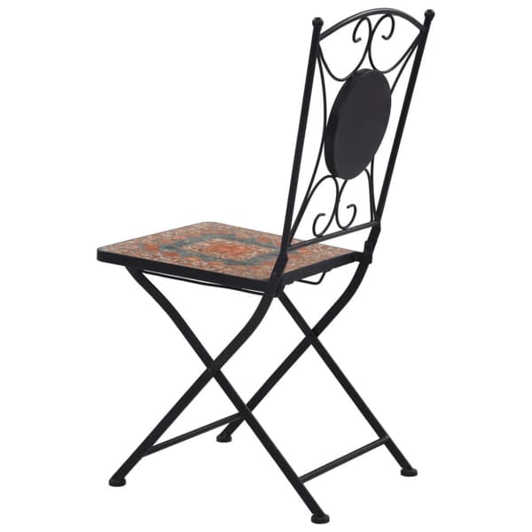 vidaXL Caféstolar i mosaik 2 st orange/grå - Utestolar