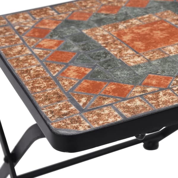 vidaXL Caféstolar i mosaik 2 st orange/grå - Utestolar
