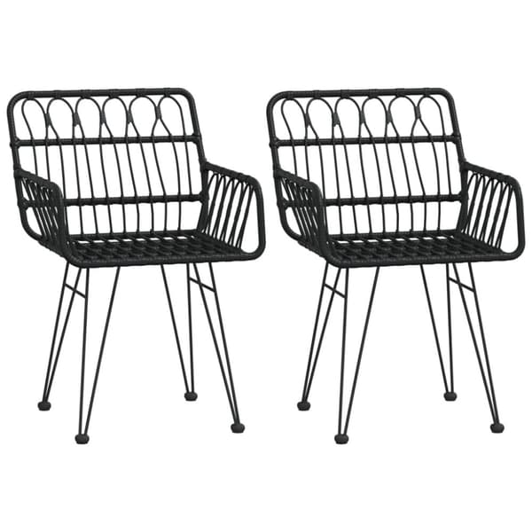 vidaXL havestole 2 stk. med armlæn 56x64x80 cm polyrattan sort -  Havestole
