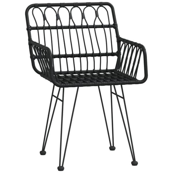 vidaXL havestole 2 stk. med armlæn 56x64x80 cm polyrattan sort -  Havestole