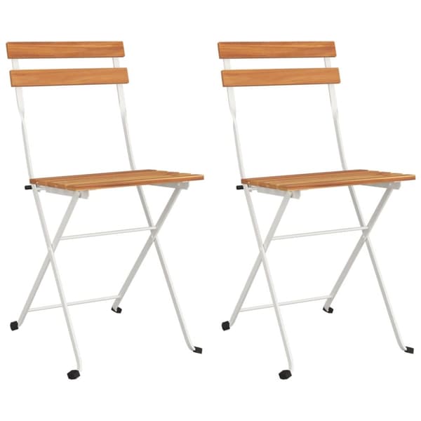 vidaXL foldbare bistrostole 2 stk. massivt akacietræ og stål - Havestole