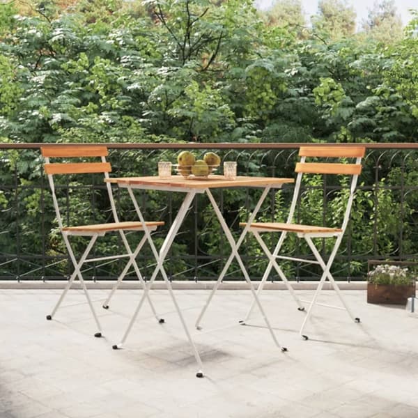 vidaXL foldbare bistrostole 2 stk. massivt akacietræ og stål - Havestole