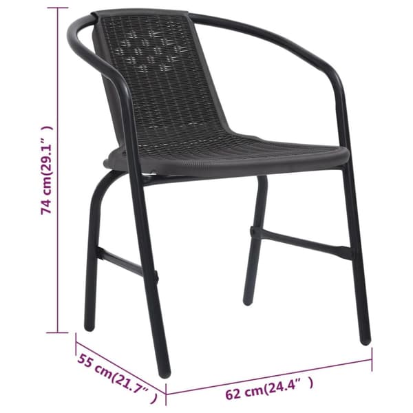 vidaXL havestole 4 stk. 110 kg plastikrattan og stål - Havestole
