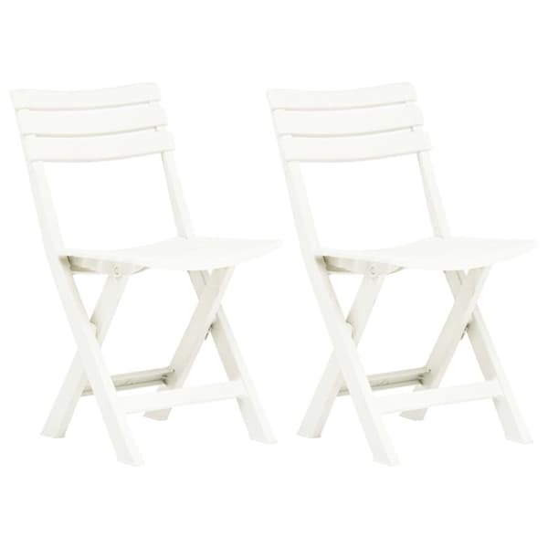 vidaXL foldbare havestole 2 stk. plastik hvid - Havestole