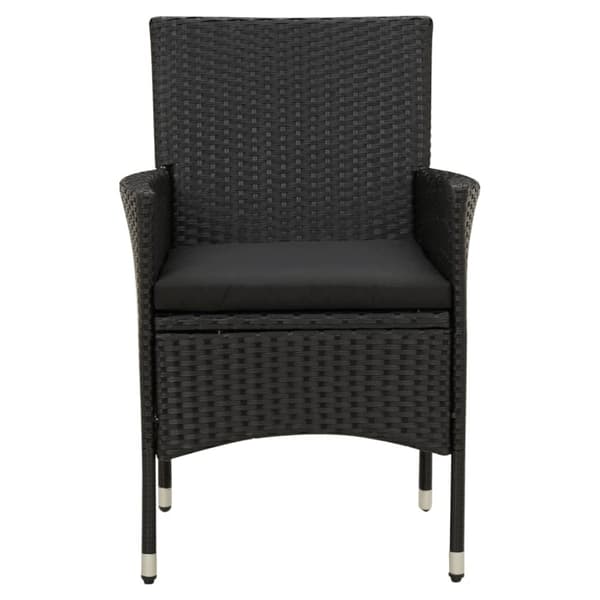 vidaXL havestole med hynder 4 stk. polyrattan sort -  Havestole