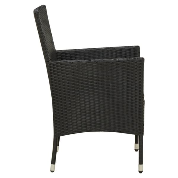 vidaXL havestole med hynder 4 stk. polyrattan sort -  Havestole