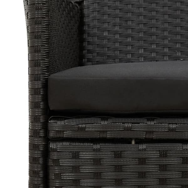 vidaXL havestole med hynder 4 stk. polyrattan sort -  Havestole