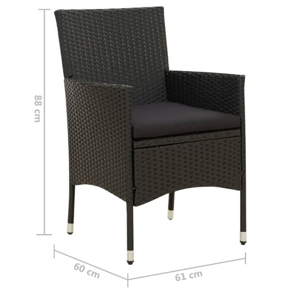 vidaXL havestole med hynder 4 stk. polyrattan sort -  Havestole