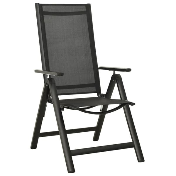 vidaXL foldbare havestole 2 stk. textilene og aluminium sort - Havestole