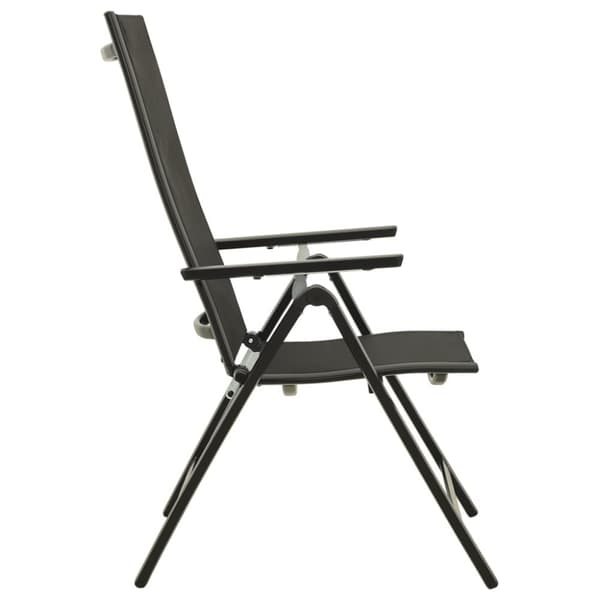 vidaXL foldbare havestole 2 stk. textilene og aluminium sort - Havestole