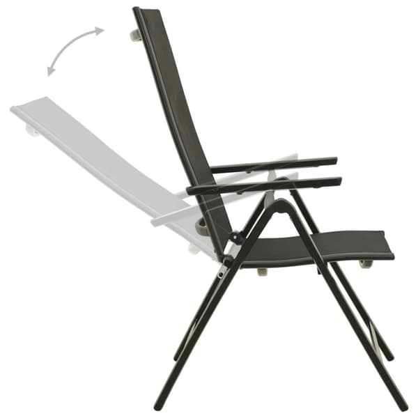 vidaXL foldbare havestole 2 stk. textilene og aluminium sort - Havestole