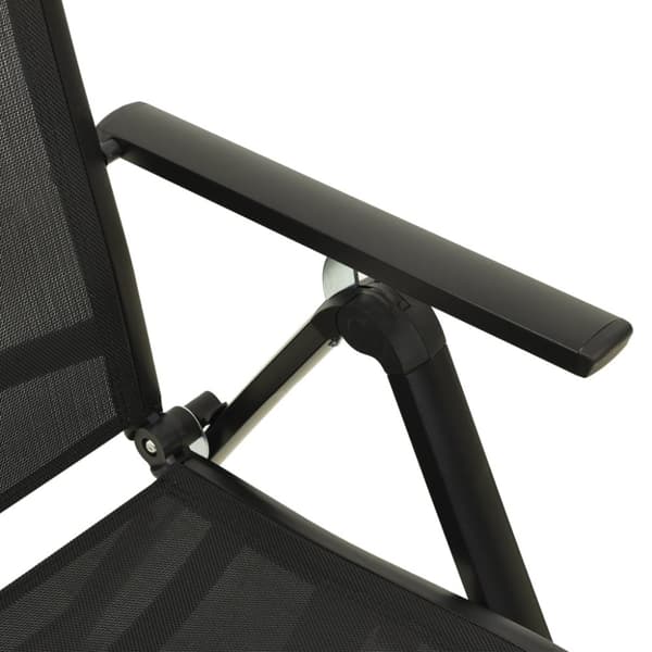 vidaXL foldbare havestole 2 stk. textilene og aluminium sort -  Havestole