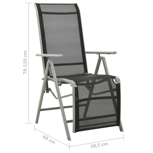 vidaXL postitionsstole 2 stk. textilene og aluminium -  Havestole