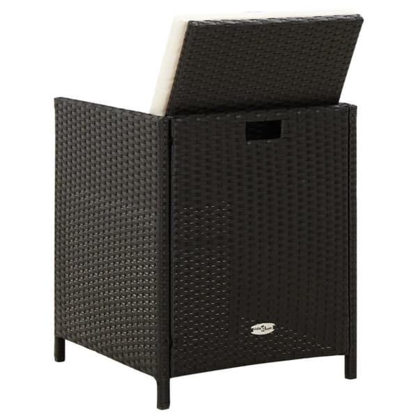 vidaXL havestol med skamler 4 dele polyrattan sort -  Havestole