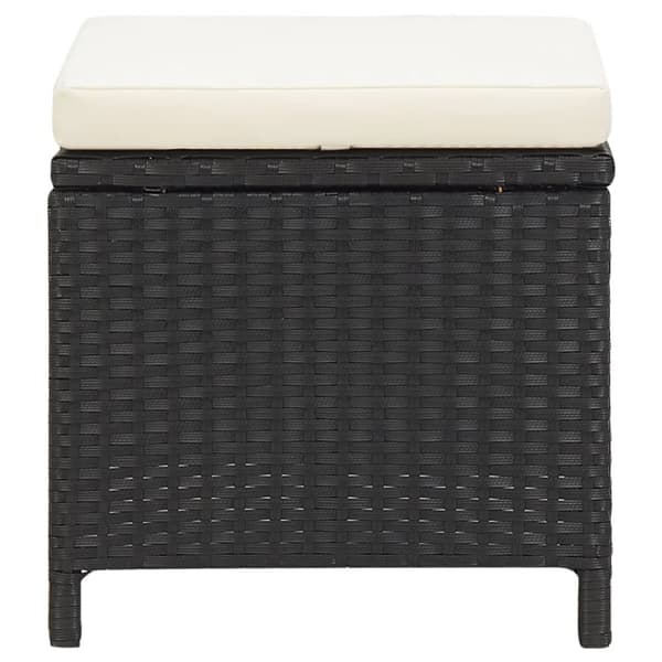 vidaXL havestol med skamler 4 dele polyrattan sort -  Havestole