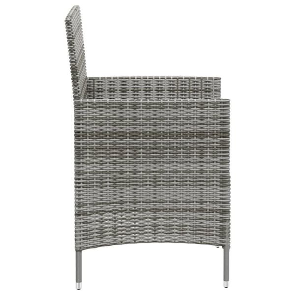 vidaXL havestole med hynder 2 stk. polyrattan grå - Havestole
