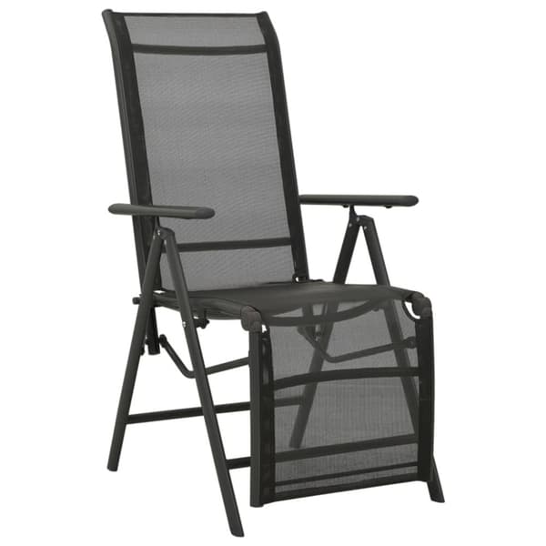 vidaXL positionsstole 2 stk. textilene og aluminium sort -  Havestole